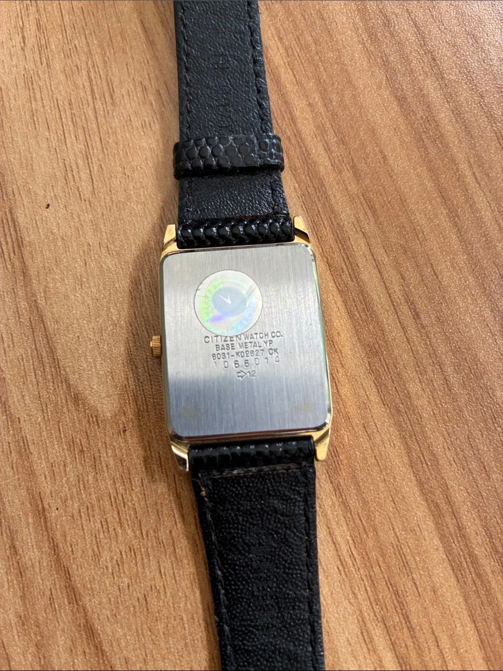 Vintage Citizen Gold and Black leather watch